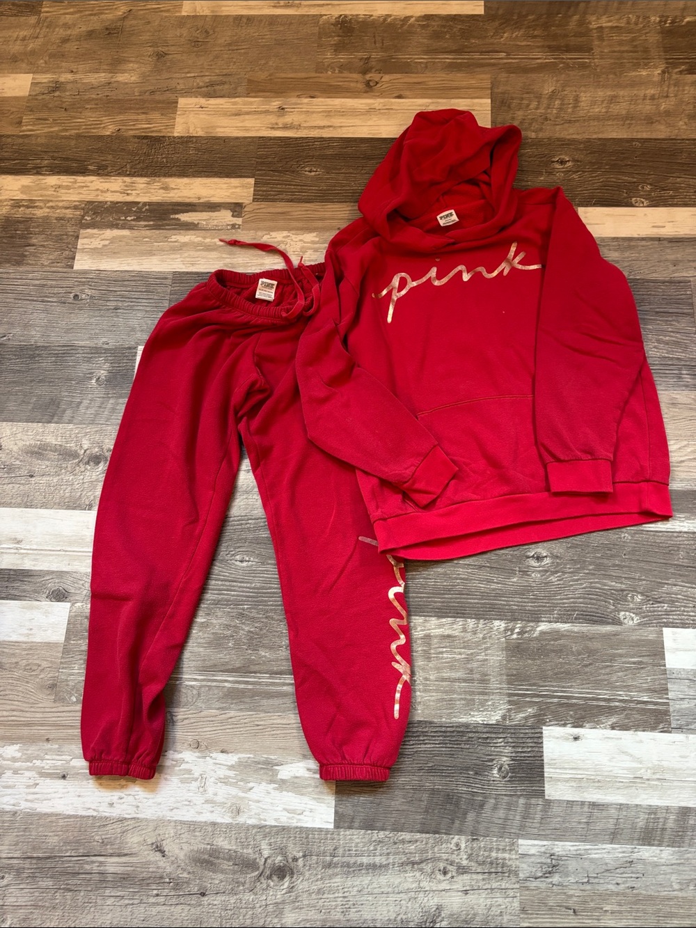 PINK Victoria's Secret Red Hoodie & sweatpants